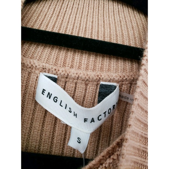 NEW English Factory white tan Turtle Neck Dress size SMALL OLD MONEY PREP office - Picture 7 of 9